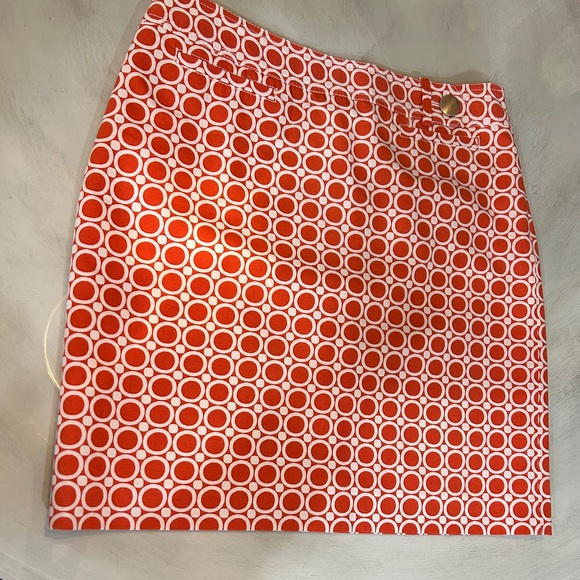 Like New! Ann Taylor orange checkered skirt. Size 10 - Picture 1 of 6